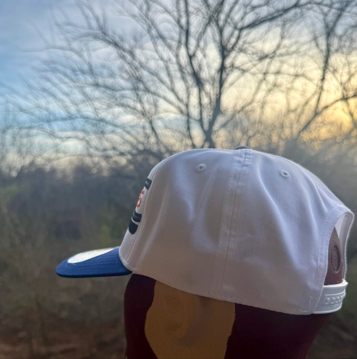 OKC Love snapback hat, back view showing adjustable snap closure
